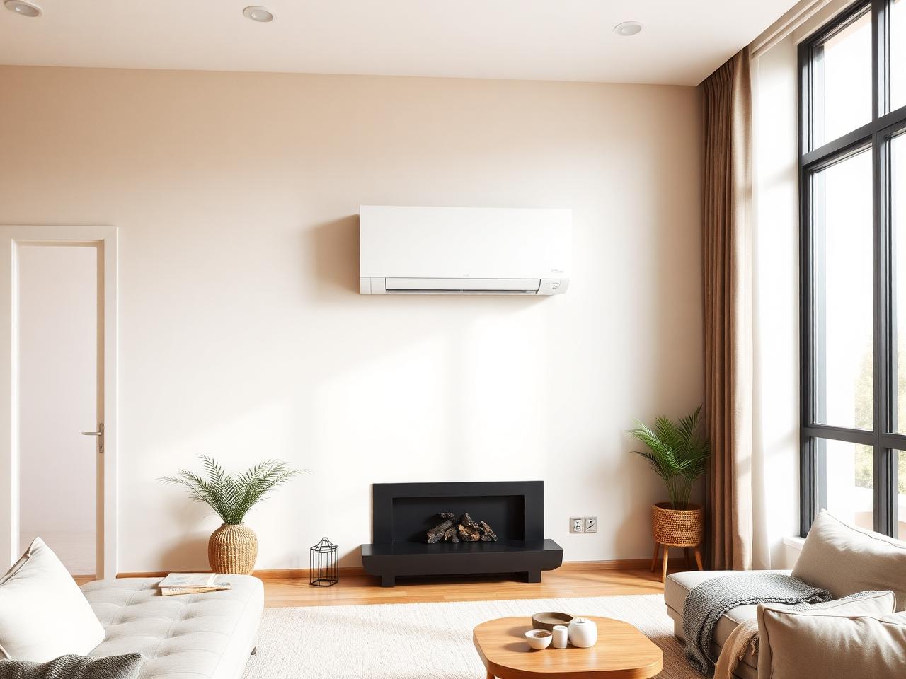Thermopompe murale Direct Air Série HX Pro installée dans un salon